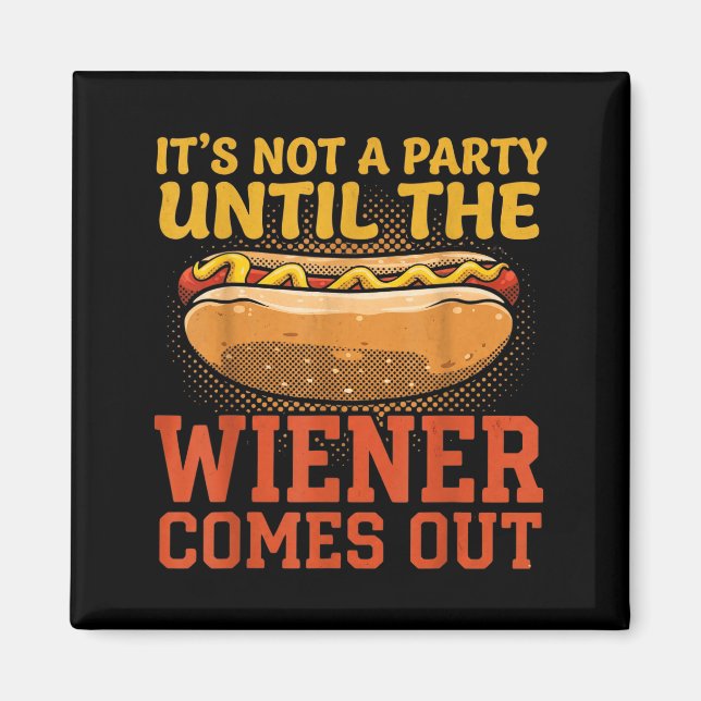 Imã Funny Hot Dog Design For Men Women Hotdog Stand Ga (Frente)