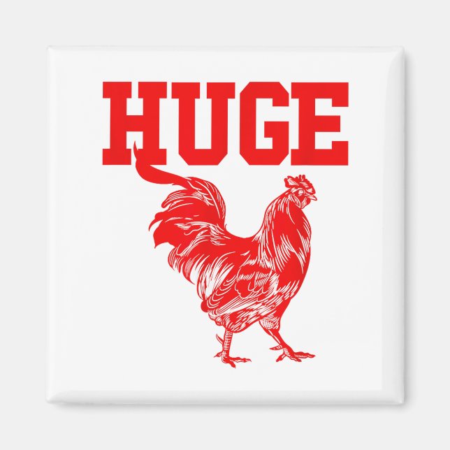 Imã Funny Huge Mens Rooster Graphic  (Frente)
