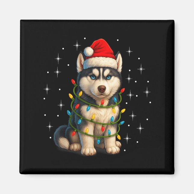 Imã Funny Husky Dog Christmas Pj Pajama Men Women Pjs  (Frente)