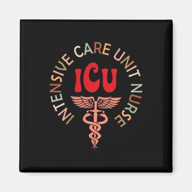 Imã Funny Icu Nurse Intensive Care Unit Nurse Emergenc (Frente)