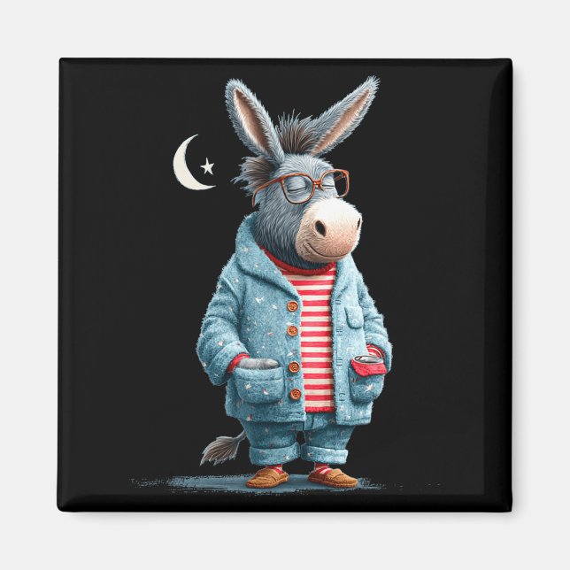 Imã Funny in pajama for sleepwear and donkeys  (Frente)