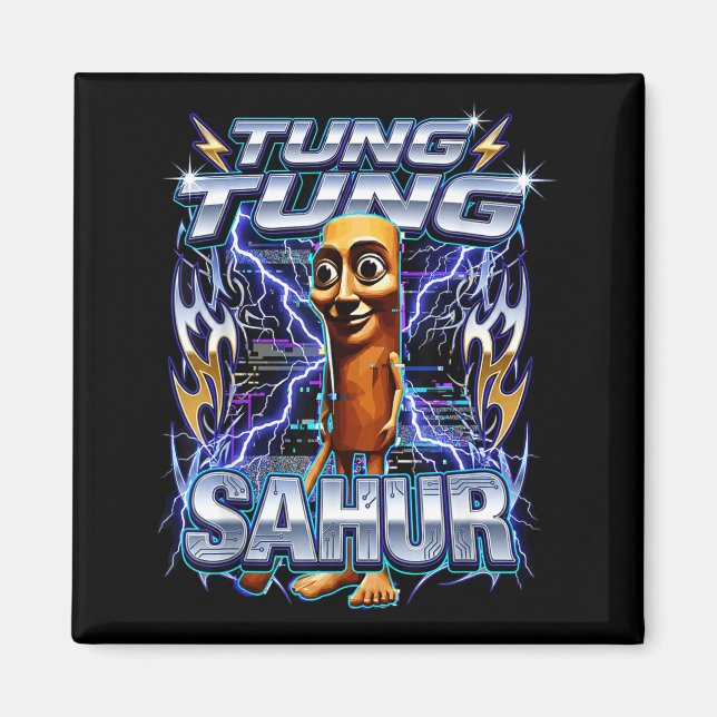 Imã Funny Italian Brainrot Tung Tung Tung Sahur  (Frente)