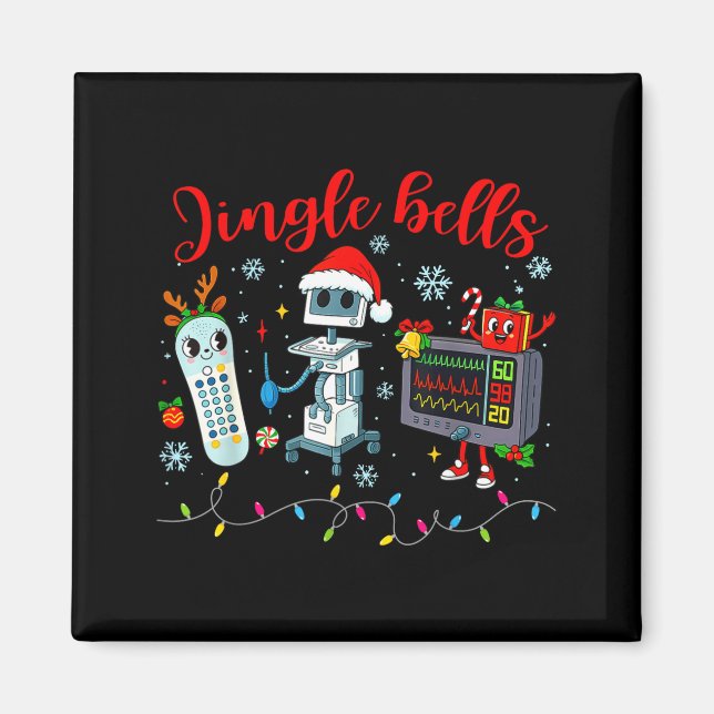 Imã Funny Jingle Bells Telemetry Nurse Christmas Tech  (Frente)