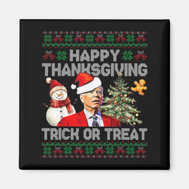 Imã Funny Joe Biden Santa Merry Thanksgiving Christmas (Frente)