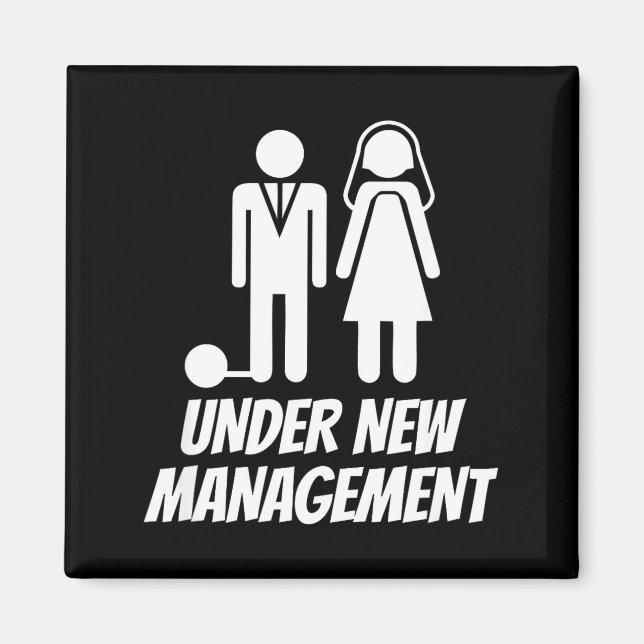 Imã Funny Just Married , Fun Newlywed Gag For Men  (Frente)