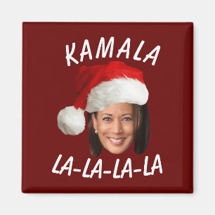 Imã Funny Kamala Harris Face Papai Noel Natal