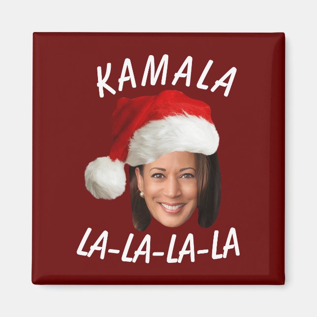 Imã Funny Kamala Harris Face Papai Noel Natal (Frente)