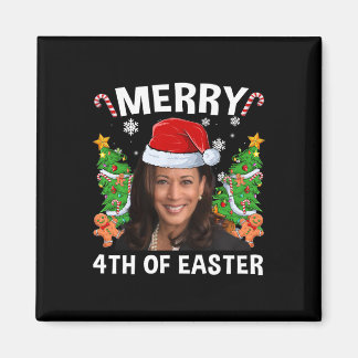 Imã Funny Kamala Harris Natal Santa Hat Feliz 4