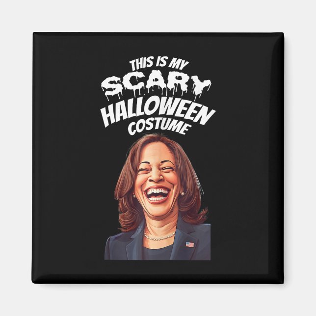 Imã Funny Kamala Harris Scary Halloween Presidente (Frente)