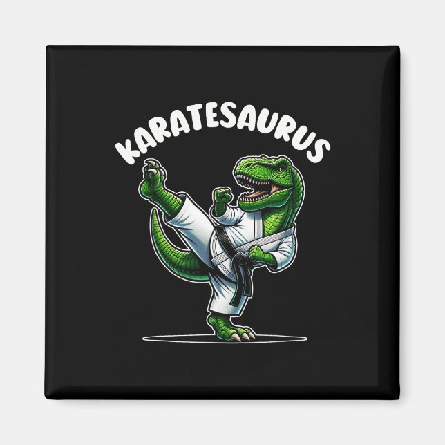 Imã Funny Karatesaurus Dinossauro T Rex Em Gi De Karat (Frente)