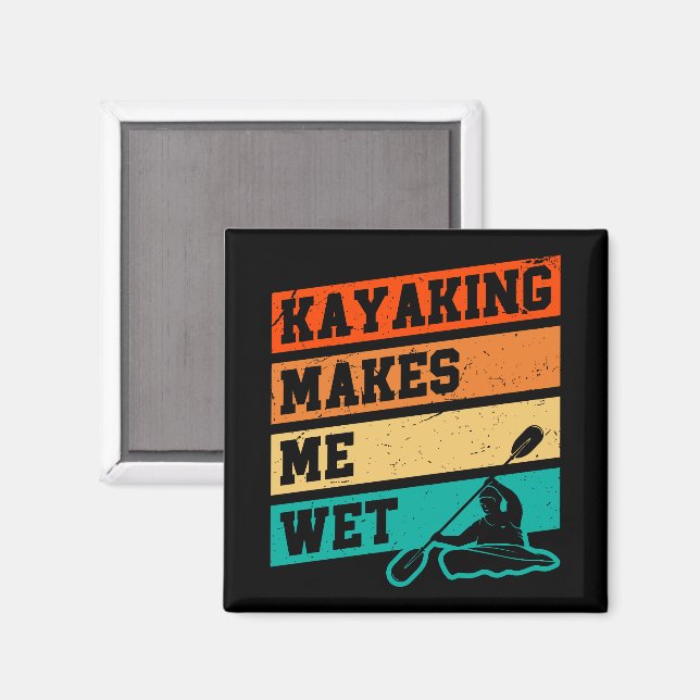 Imã Funny Kayak Lover Kayaking Retro River Kayaker (Front/Back)