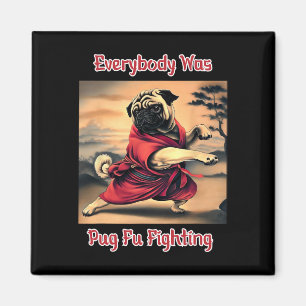 Imã Funny Kung Fu Pug Cute Karate Pug Humoroso Cachorr