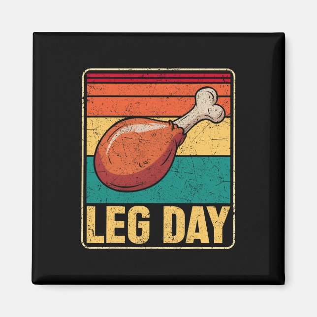 Imã Funny Leg Day Costume Turkey Day Pilgrim Thanksgiv (Frente)