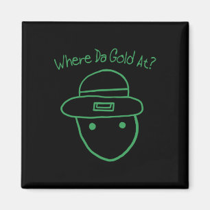 Imã Funny Leprechaun Amateur Sketch Meme Rua Irlandesa