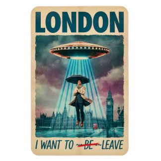 Ímã Funny London Alien Abduction Retro Sci-Fi Poster