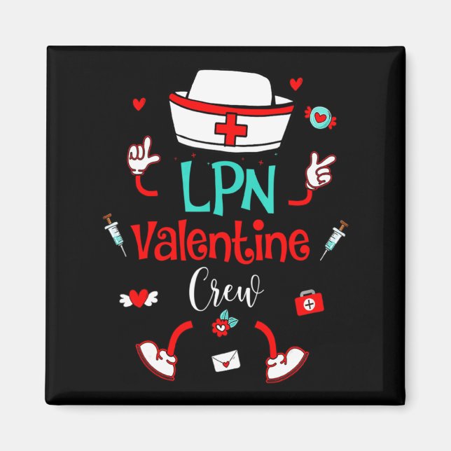 Imã Funny Lpn Valentines Day Nurse Crew Family Group N (Frente)