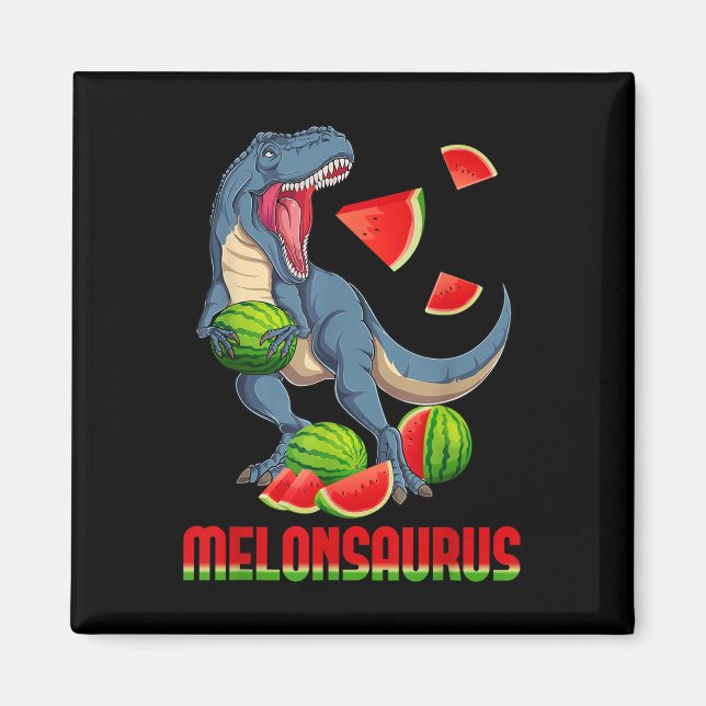 Imã Funny Melonsaurus Watermelon Dinosaur Summer Tropi (Frente)