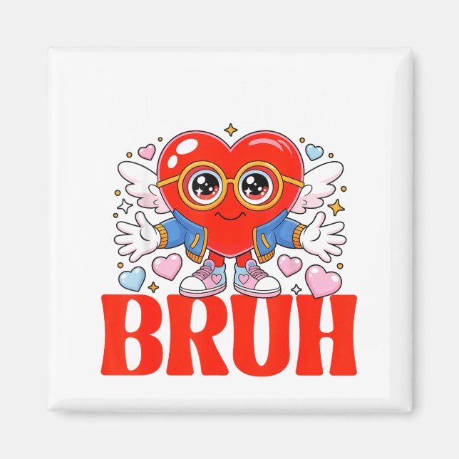 Imã Funny Meme 67 Six Seven Bruh Valentine Heart Women (Frente)