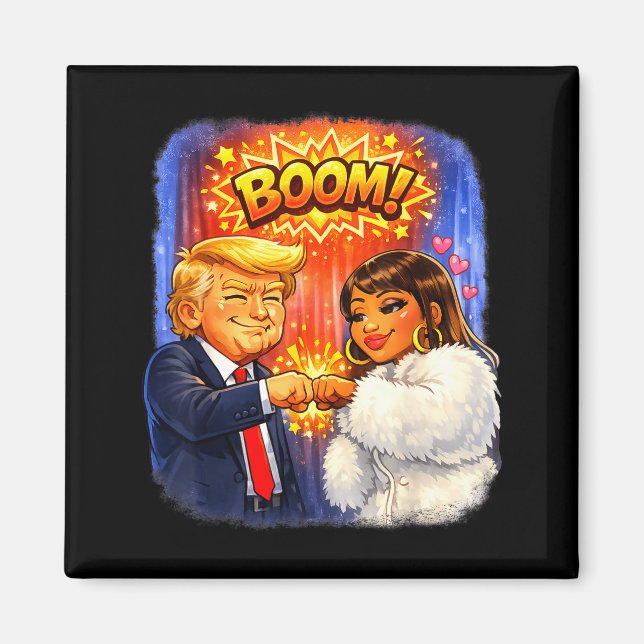 Imã Funny meme trump &amp; nicki high five for fun  (Frente)