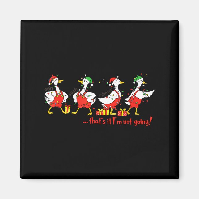 Imã Funny Merry Duckmas Quackmas Pajama Duck Christmas (Frente)