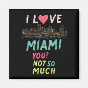 Imã Funny Miami Florida Night Skyline Vintage