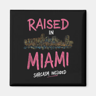 Imã Funny Miami Florida Night Skyline Vintage Tank Top