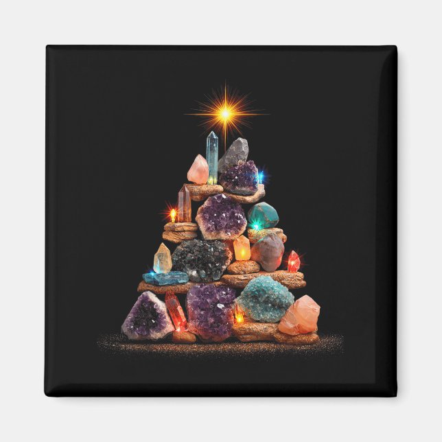 Imã Funny Minerals Christmas Tree Graphic Crystals  (Frente)