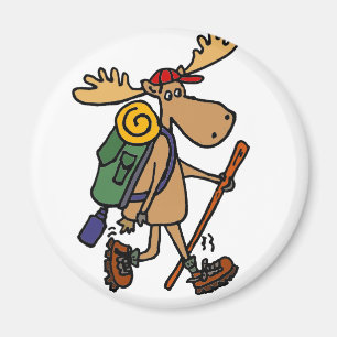 Imã Funny Moose Hiker