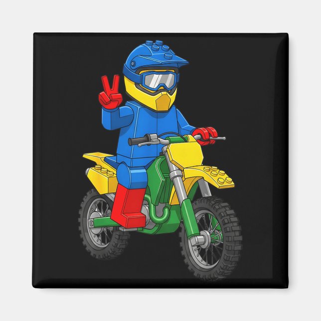Imã Funny Motorbike Builder Boys Block Building Toys D (Frente)