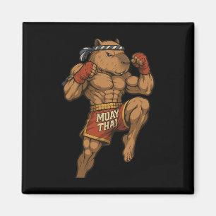 Imã Funny Muay Thai Capybara Thai Boxando Artes Marcia
