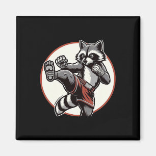 Imã Funny Muay Thai Raccoon Tailandês Boxando Artes Ma