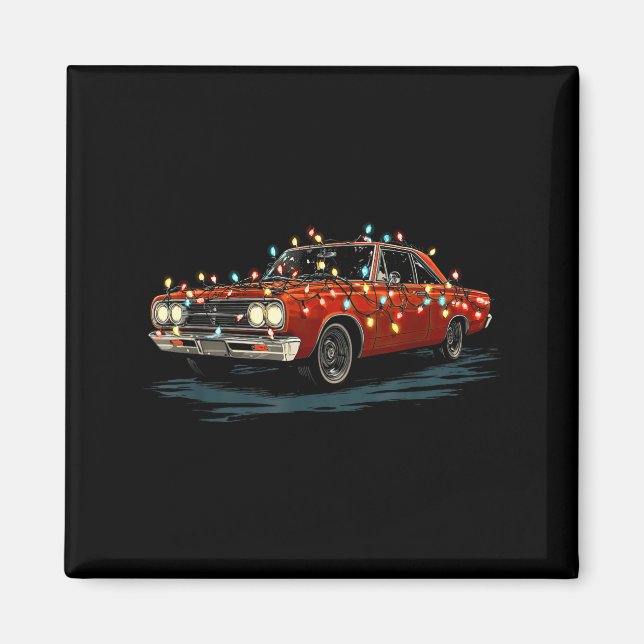 Imã Funny Muscle Car Christmas Graphics Lights Lover  (Frente)