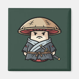 Imã Funny Mushroom Ronin Wandering Samurai Illustratio