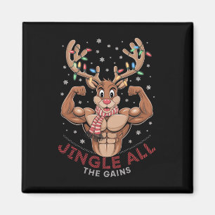 Imã Funny Natal Rena Treino de Academia Jingle All Th
