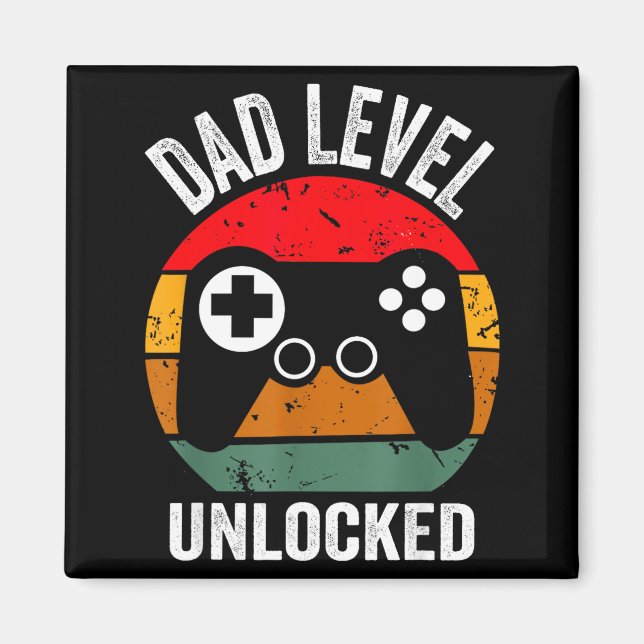 Imã Funny New Dad Shirt Dad Level Unlocked Tee Shirt G (Frente)