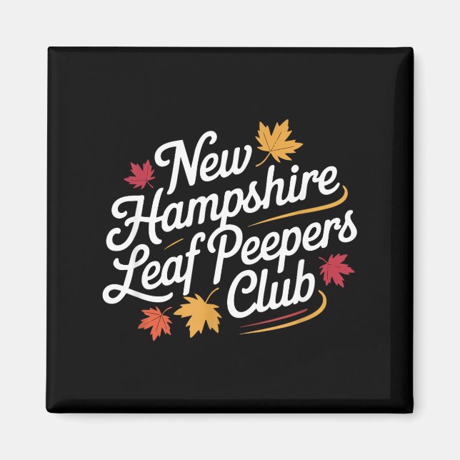 Imã Funny New Hampshire Leaf Er's Club Autumn Fall Lea (Frente)