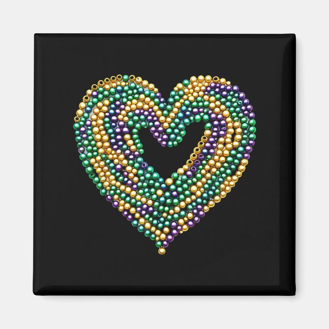 Imã Funny New Orleans Beads Heart We Stand Nola Strong (Frente)