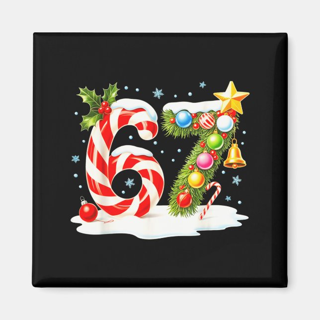 Imã Funny Nice Naughty 6 7 Christmas 67 Meme Xmas Boys (Frente)