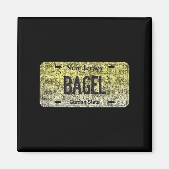 Imã Funny Nj State Vanity License Plate Bagel  (Frente)
