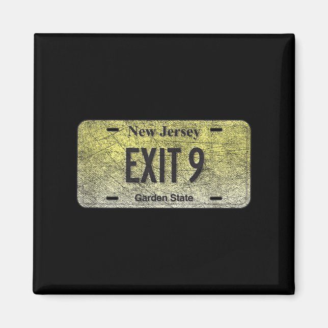 Imã Funny Nj State Vanity License Plate Exit 9  (Frente)