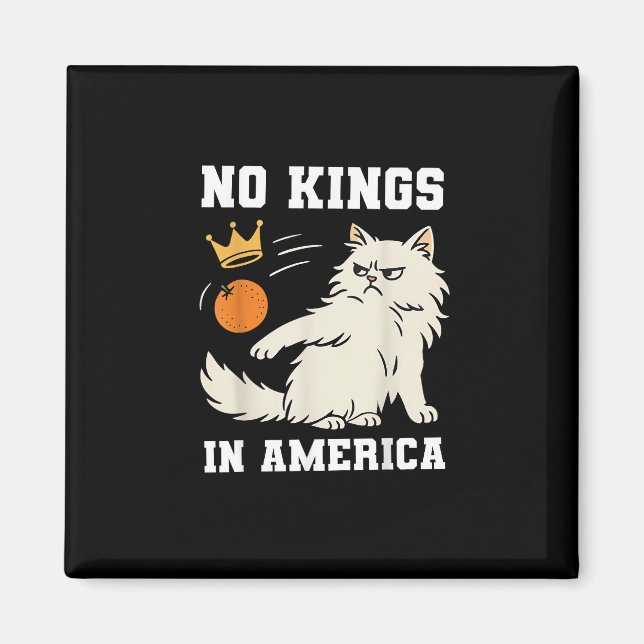 Imã Funny No Kings in America Retro Classic Style (Frente)