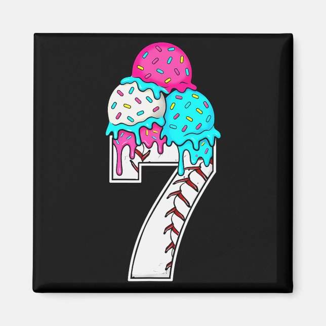 Imã Funny Number 7 Baseball Drip 67 Meme Costume Coupl (Frente)