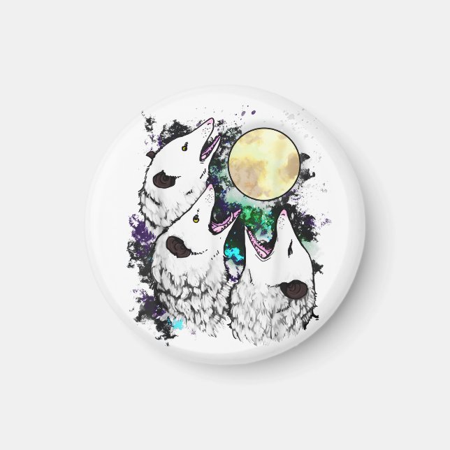 Imã Funny Opossum Sticker | Cute Screaming Possum (Frente)
