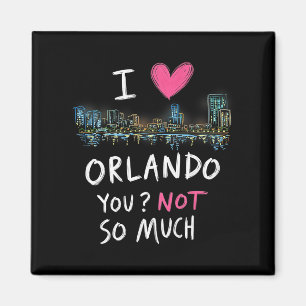 Imã Funny Orlando Florida Night Skyline Vintage Premiu
