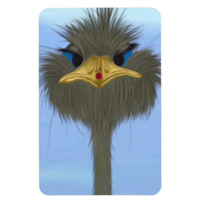 Ímã Funny Ostrich George E O Bonitinho Ladybug (Vertical)