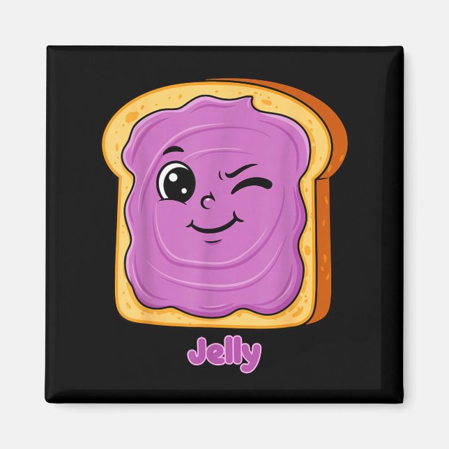 Imã Funny Peanut Butter-jelly Friends Cute Food Matchi (Frente)
