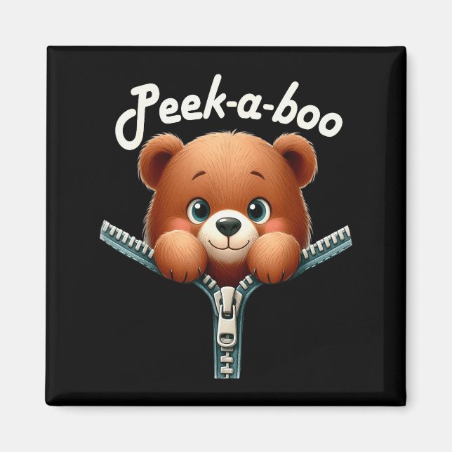 Imã Funny - Peek-a-boo - Bear  (Frente)