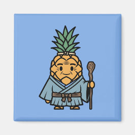 Imã Funny Pineapple Sensei Master Samurai Illustration