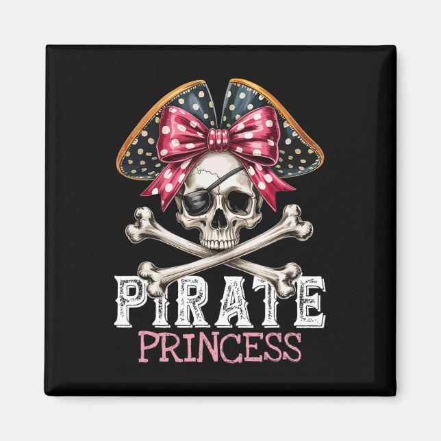 Imã Funny Pirate Princesa Coquette Arco Halloween Cost (Frente)