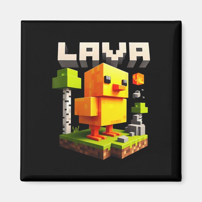 Imã Funny Pixel Chicken Gamer Humor Meme  (Frente)
